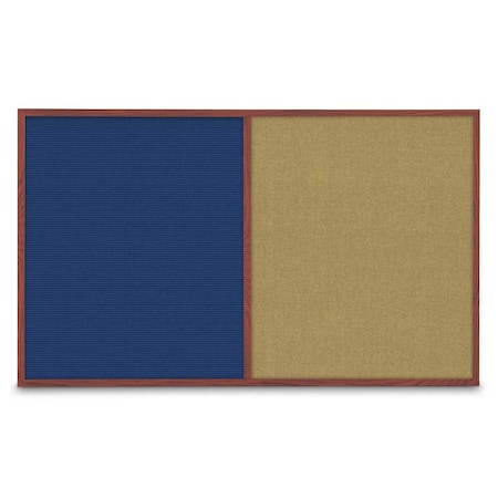 United Visual Products Enclosed Corkboard, 3 Door, 96"x48", 4" Fra UV3406-SATIN-BLACK
